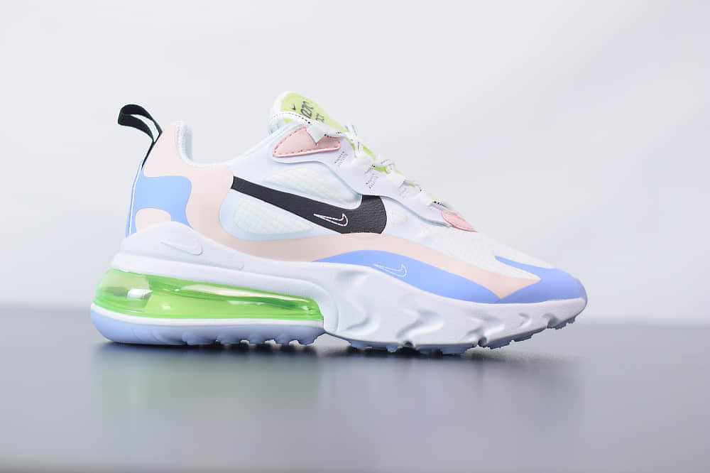 耐克Nike Air Max 270 React蓝绿紫色气垫运动鞋纯原版本 货号：CU4768-100