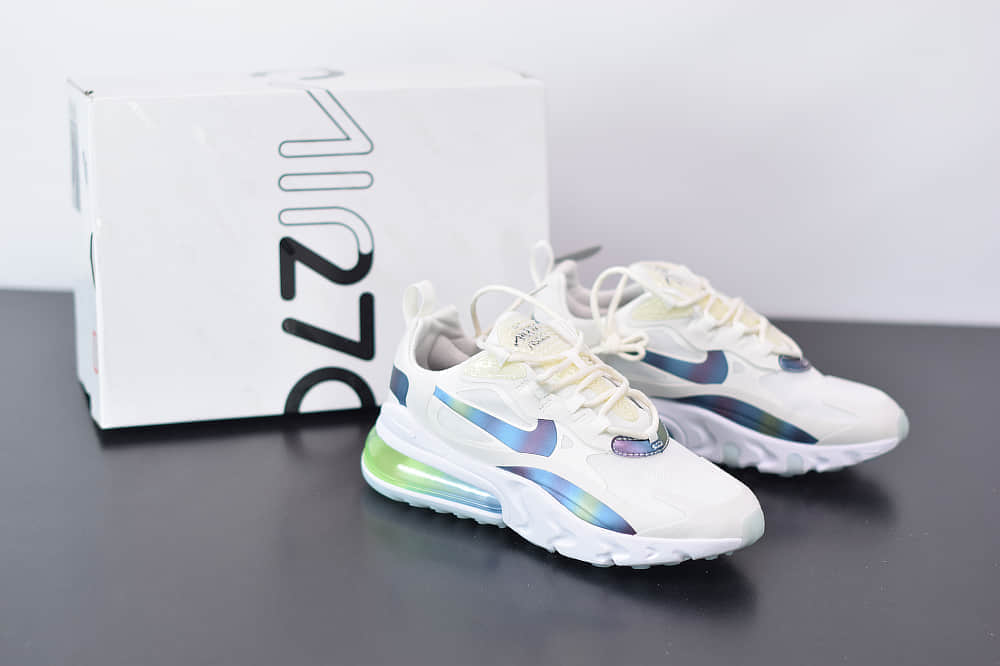 耐克Nike Air Max 270 React白绿色气垫运动鞋纯原版本 货号：CT5064-100