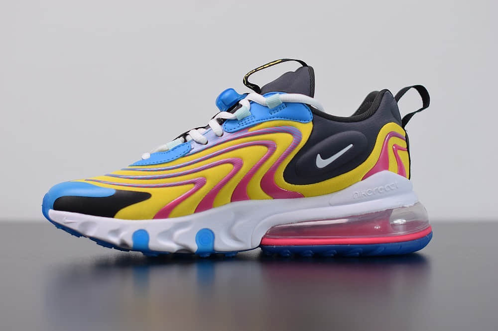 耐克Nike Air Max 270 React ENG黄蓝色气垫运动鞋纯原版本 货号：CD0113-400