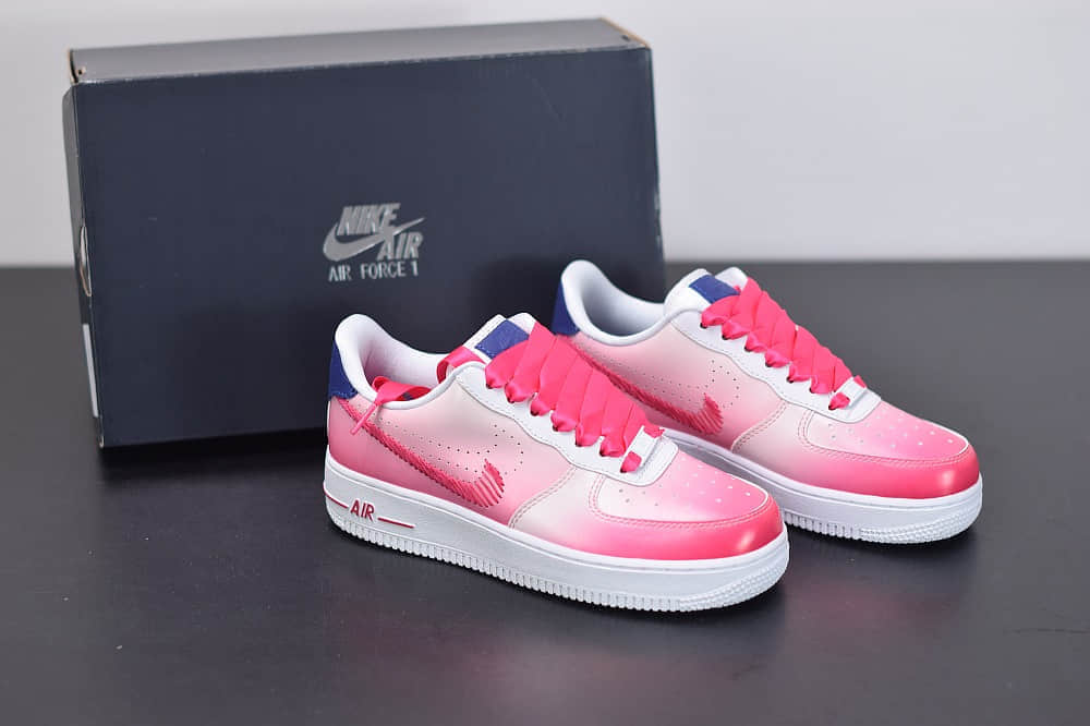 耐克Nike Air Force 1 “Kay Yow渐变白粉配色抗乳腺癌限定休闲板鞋纯原版本 货号： CT1092-100