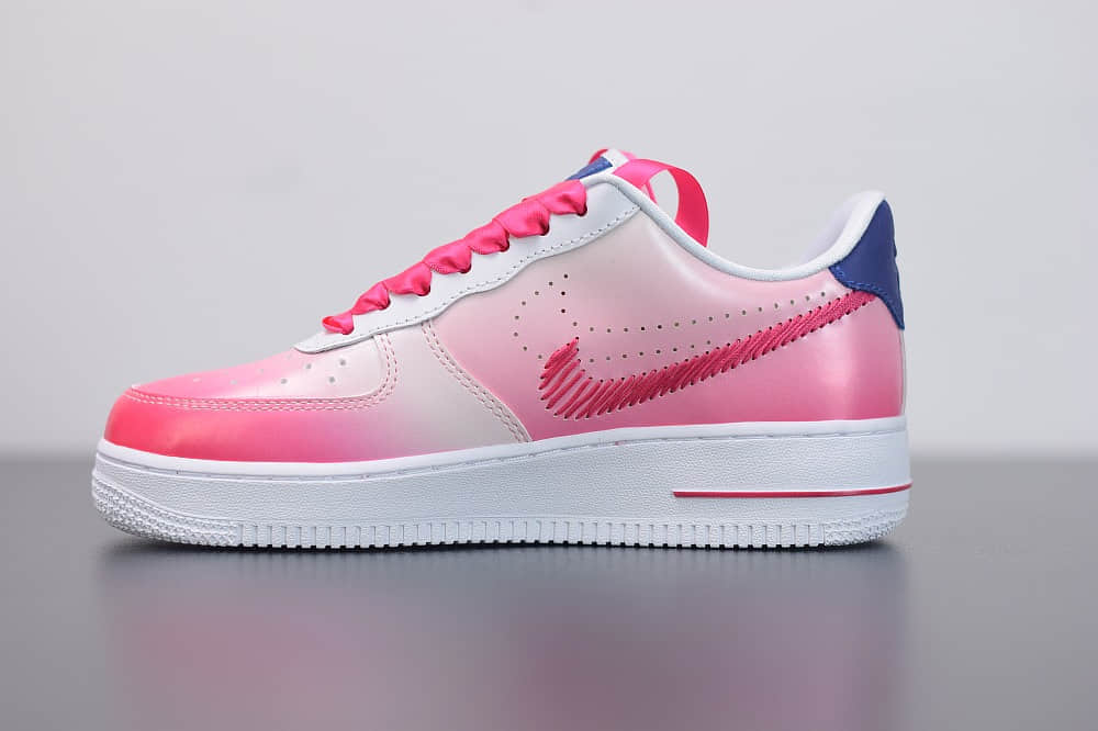 耐克Nike Air Force 1 “Kay Yow渐变白粉配色抗乳腺癌限定休闲板鞋纯原版本 货号： CT1092-100