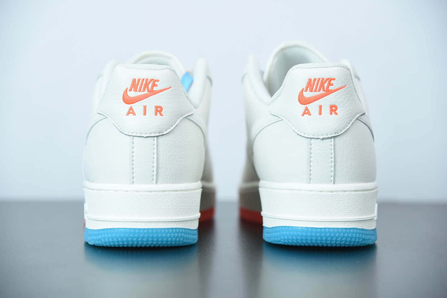 耐克 Nike Air Force 1 白橙蓝双钩空军一号低帮运动休闲板鞋纯原版本 货号：CT1989-103