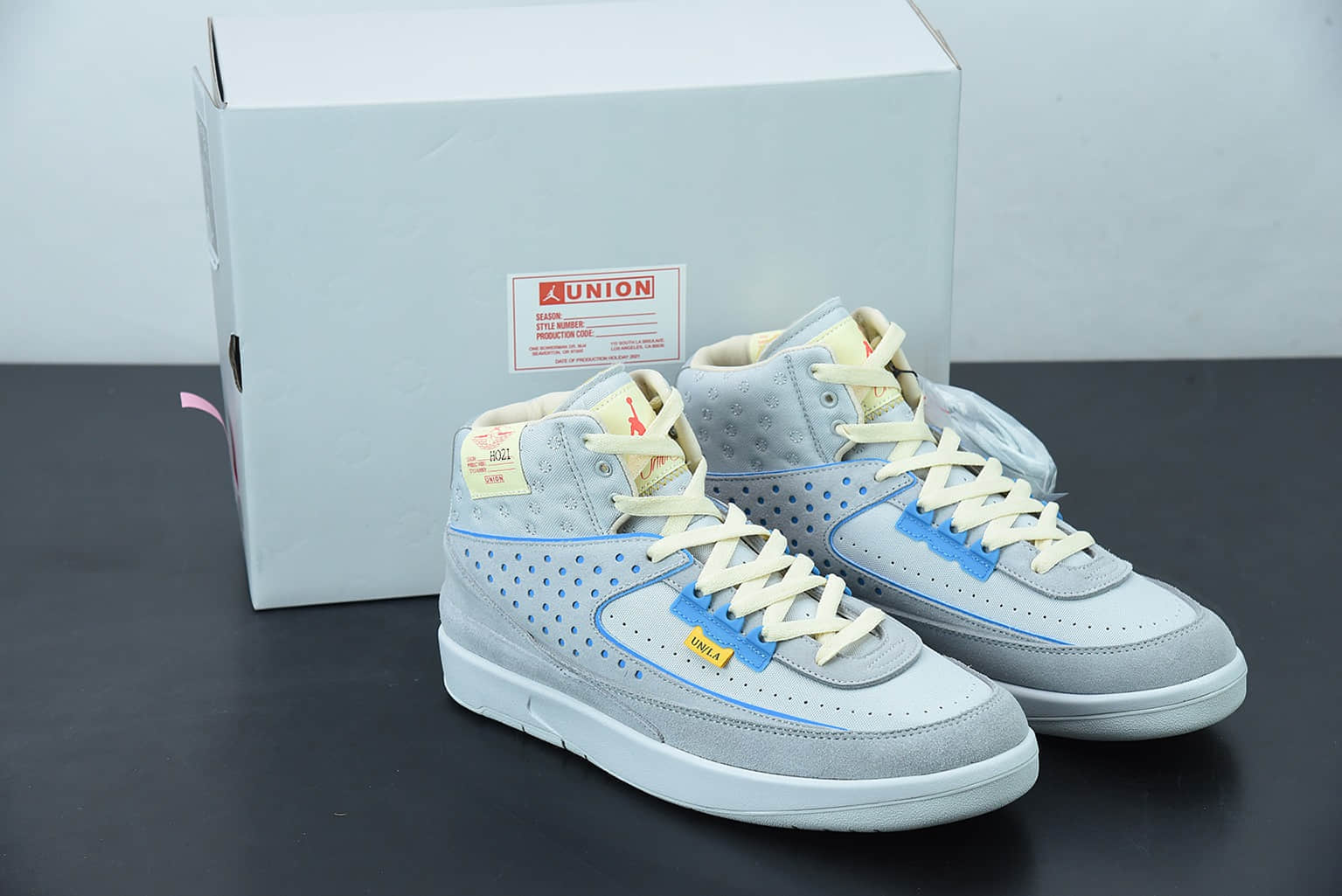 乔丹 Air Jordan Union LA x Air Jordan 2 GreyFog 高帮联名灰蓝篮球鞋纯原版本 货号：DN3802-001