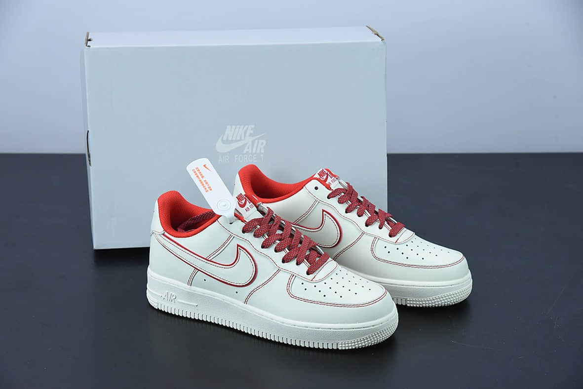 耐克 Nike Air Force 1 '07 LowSailPhantom白红手稿兔八哥空军一号板鞋纯原版本 货号：315122-707