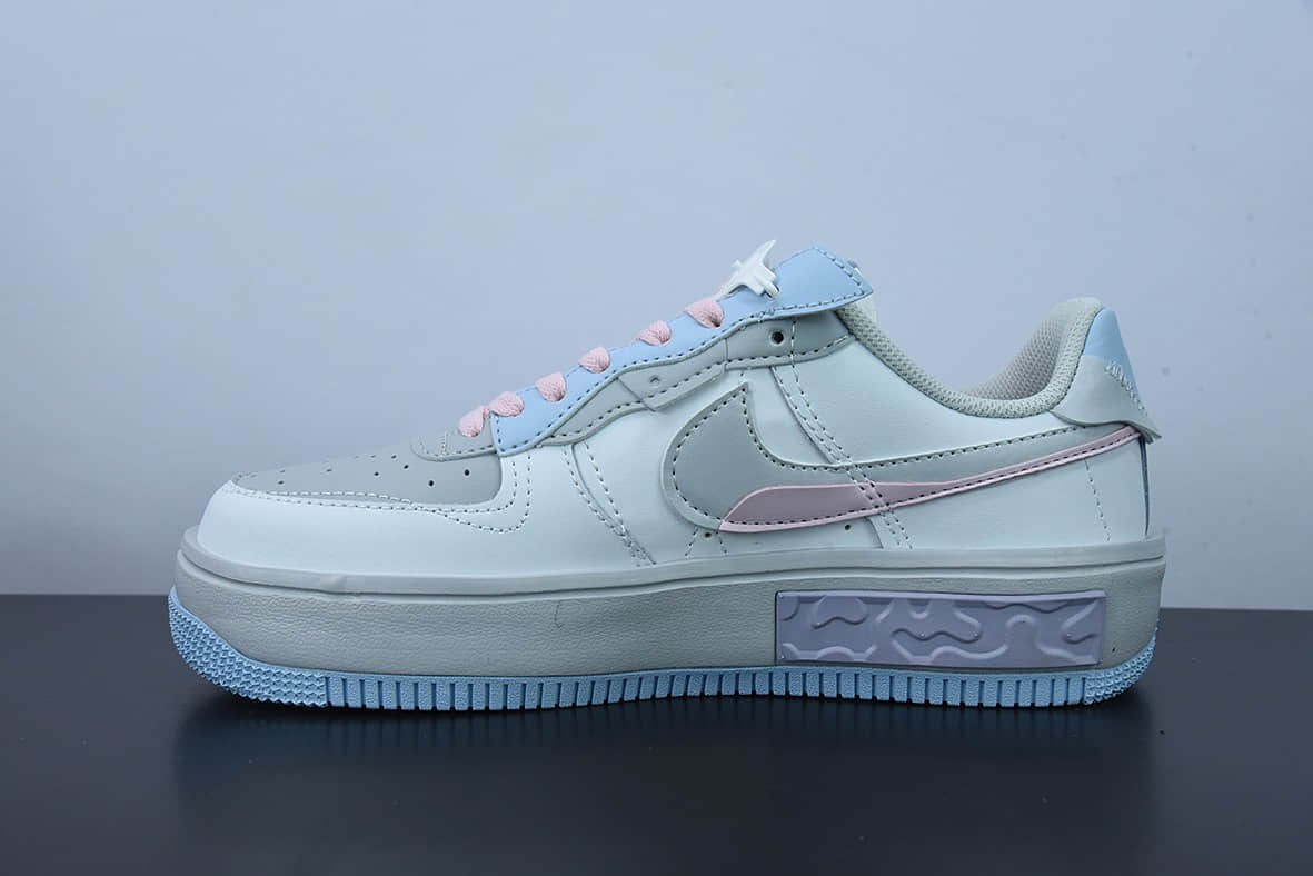 耐克Nike Air Force 1 Fontanka “灰粉蓝紫” 空军丰塔卡系列低帮休闲板鞋纯原版本 货号：CW6688-605