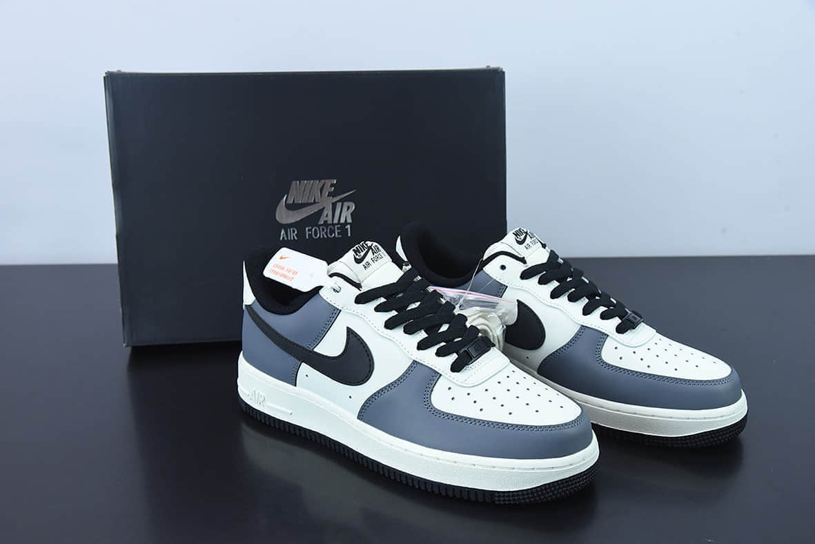 耐克Nike Air Force 1 Low '07 “米白碳灰黑”低帮空军一号休闲板鞋纯原版本 货号：DD3063-608