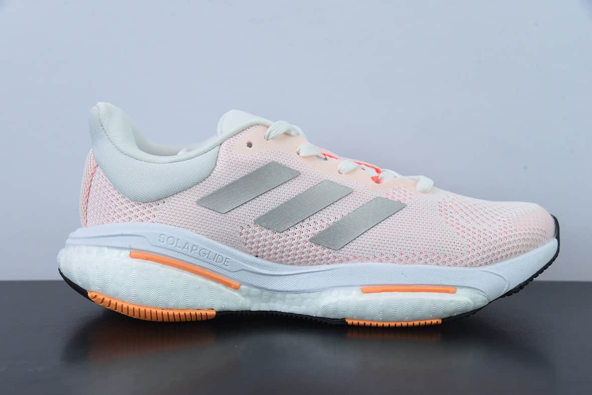 阿迪达斯Adidas Solar Glide 5 Boost 阿迪银粉随心畅跑系列透气缓震爆米花跑鞋纯原版本 货号：GX5496