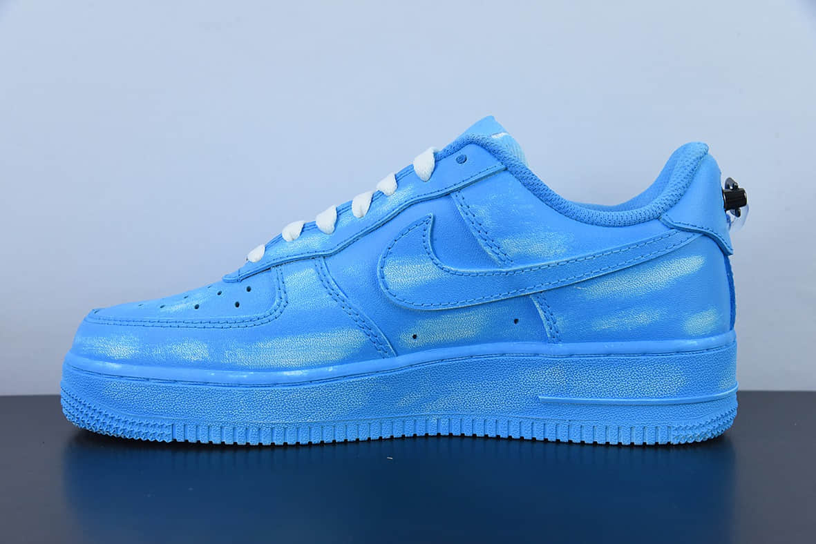 耐克Nike Air Force 1 Low 浸染酒精蓝链条刮刮乐空军一号低帮休闲板鞋纯原版本 货号：DD8959-100