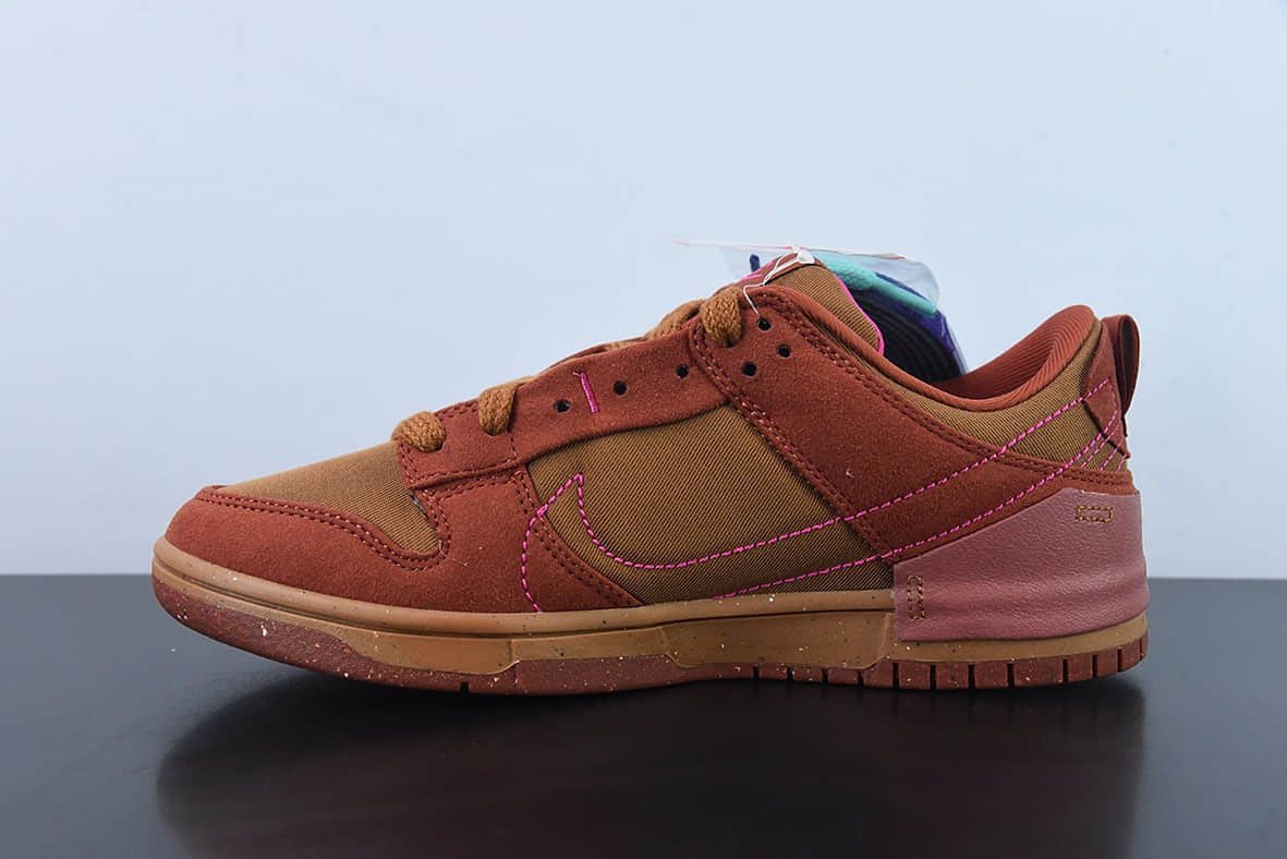 耐克Nike Wmns Dunk Low Disrupt 2Desert Bronze解构棕红粉双钩轻量扣篮破坏二代系列全新解构风低帮休闲运动滑板板鞋纯原版本 货号：DH4402-200