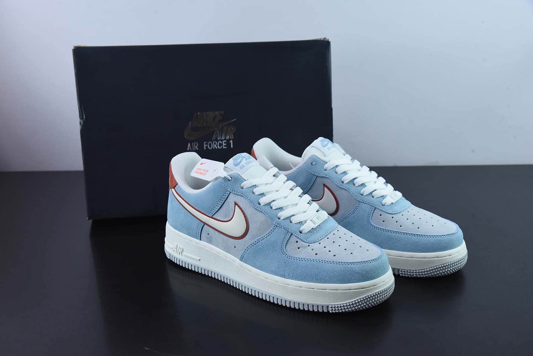 耐克Nike Air Force 1'07 Low 酒红灰蓝空军一号低帮休闲板鞋纯原版本 货号：LZ6699-521