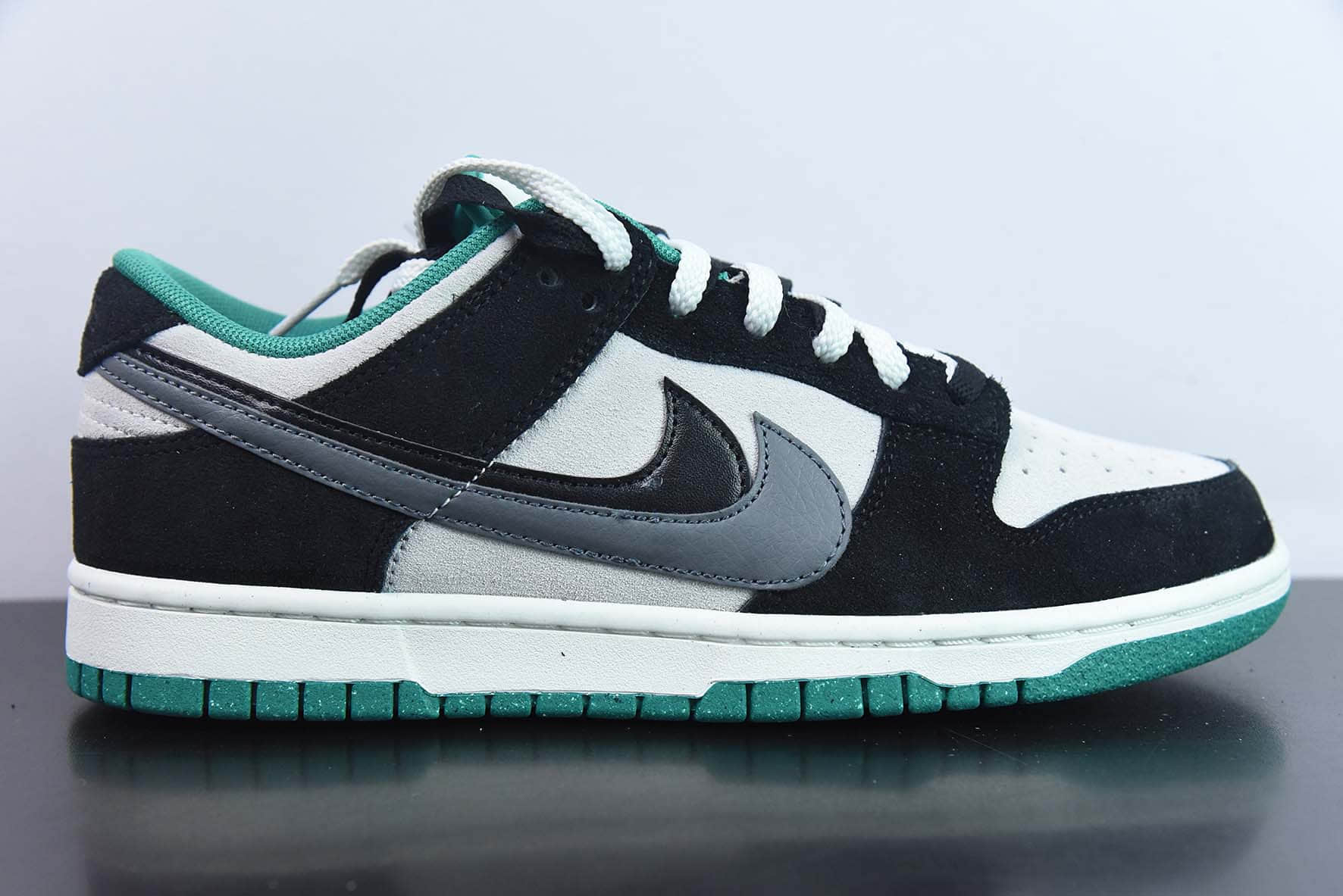 耐克Nike SB Dunk Low 85 黑灰双勾绑带黑绿 SB低帮运动休闲板鞋纯原版本 货号：DO9457-133