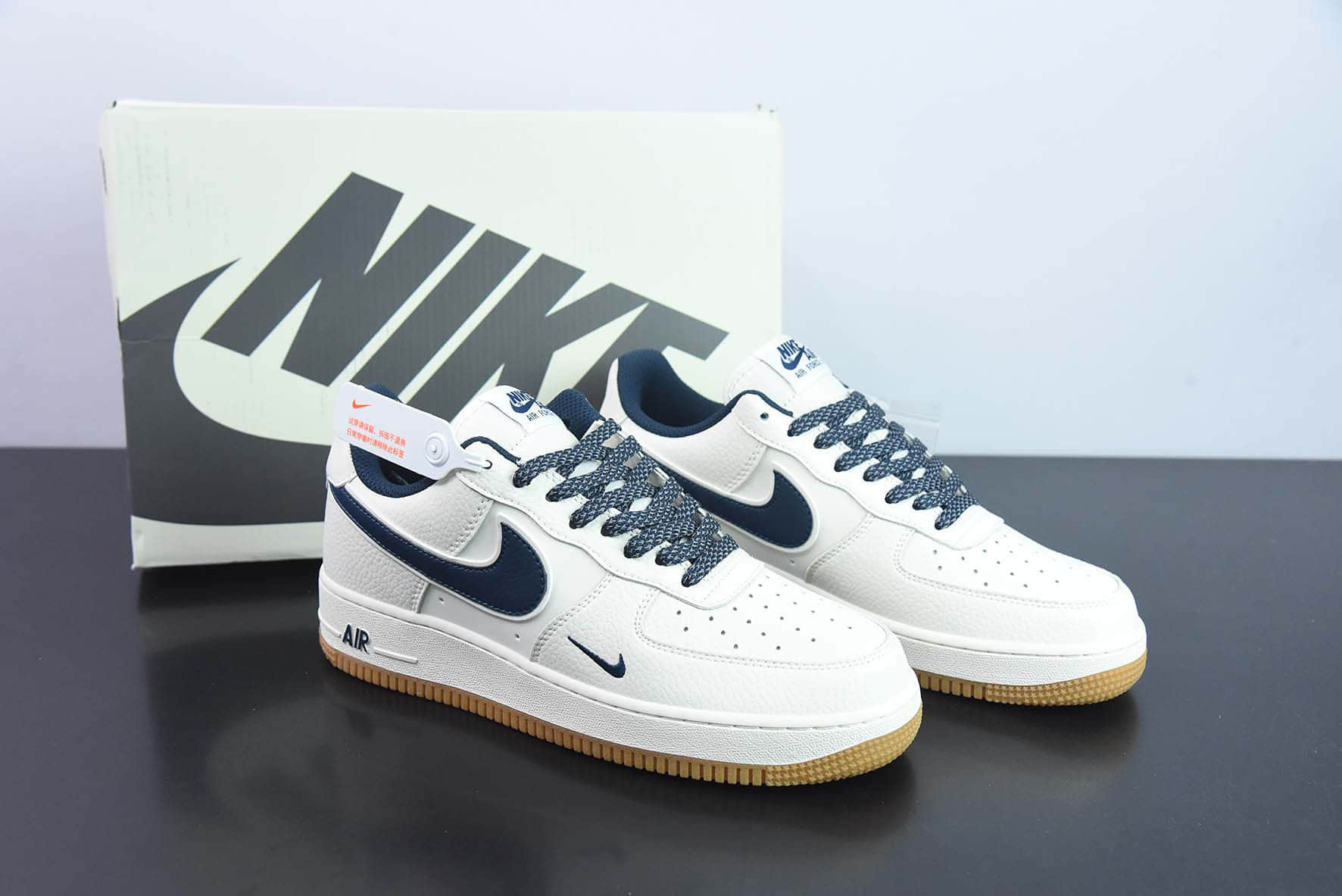 耐克NIke Air Force 1 '07 Low “米深蓝满天星”空军一号低帮休闲板鞋纯原版本 货号：HD1689-104