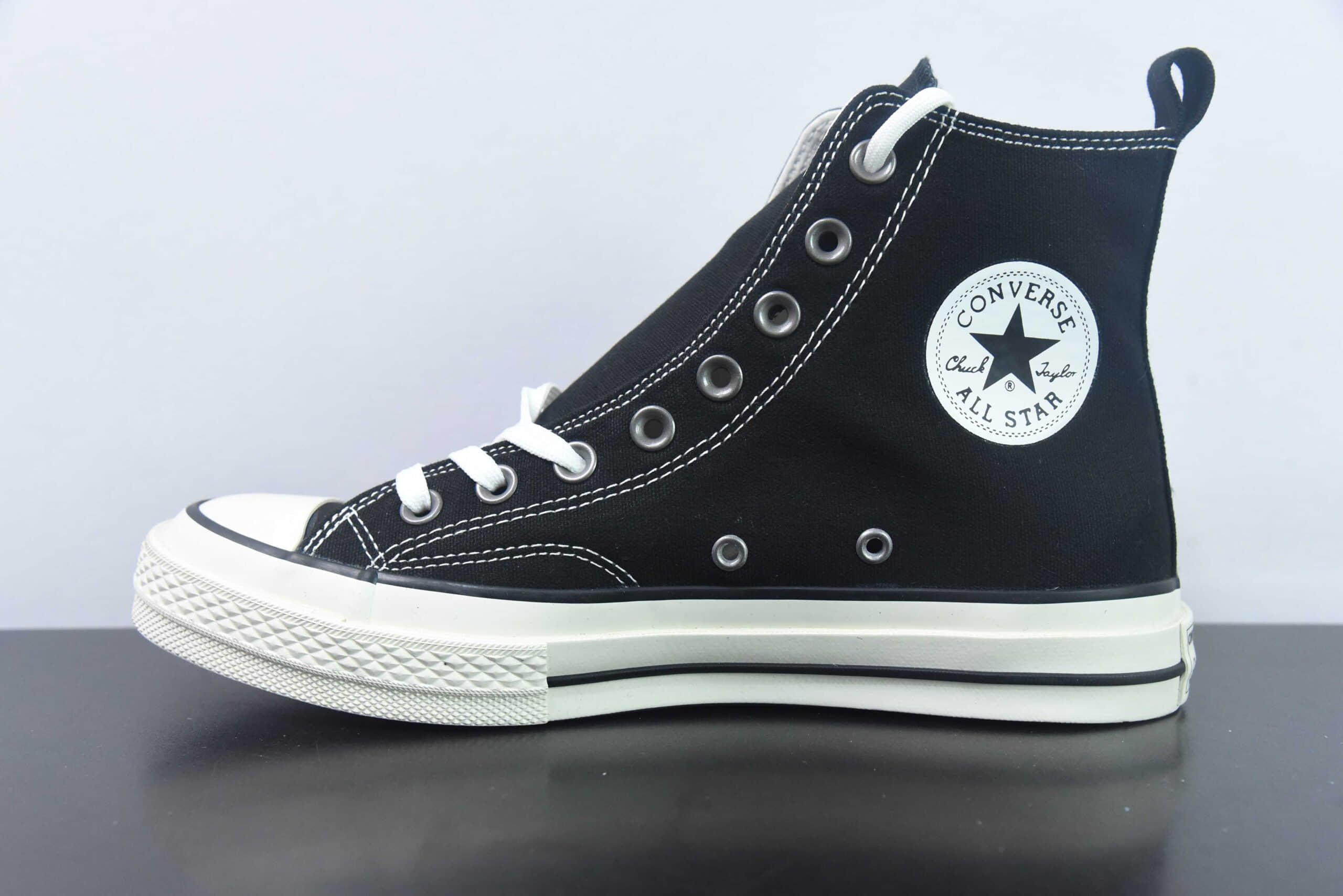 匡威Converse x N.Hollywood x 野口强三方联名纯黑高帮休闲帆布鞋纯原版本 货号：1CK716