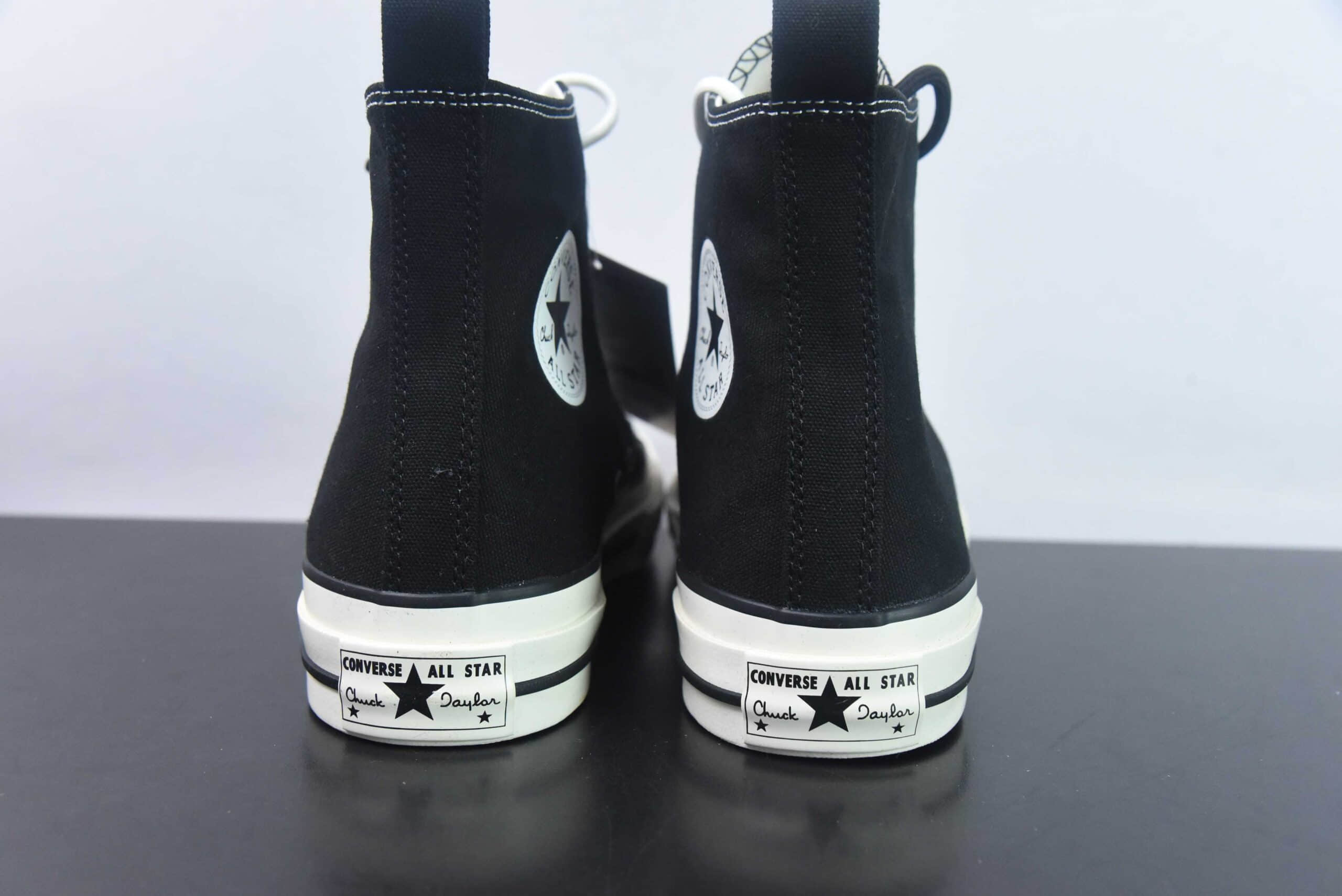 匡威Converse x N.Hollywood x 野口强三方联名纯黑高帮休闲帆布鞋纯原版本 货号：1CK716