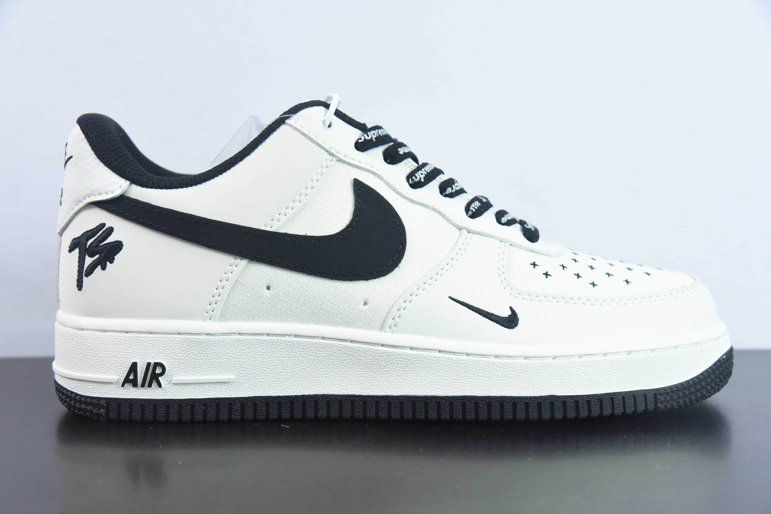 耐克Nike Fat Joe x Nike Air Force 1 Low”Terror Squad“拼接米白黑TS刺绣空军一号经典低帮百搭休闲运动板鞋纯原版本 货号：PF9055-754