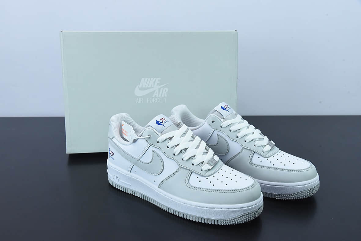 耐克Nike Air Force 1 NBA75周年纪念款灰白空军一号低帮休闲板鞋纯原版本 货号：AA6902-201