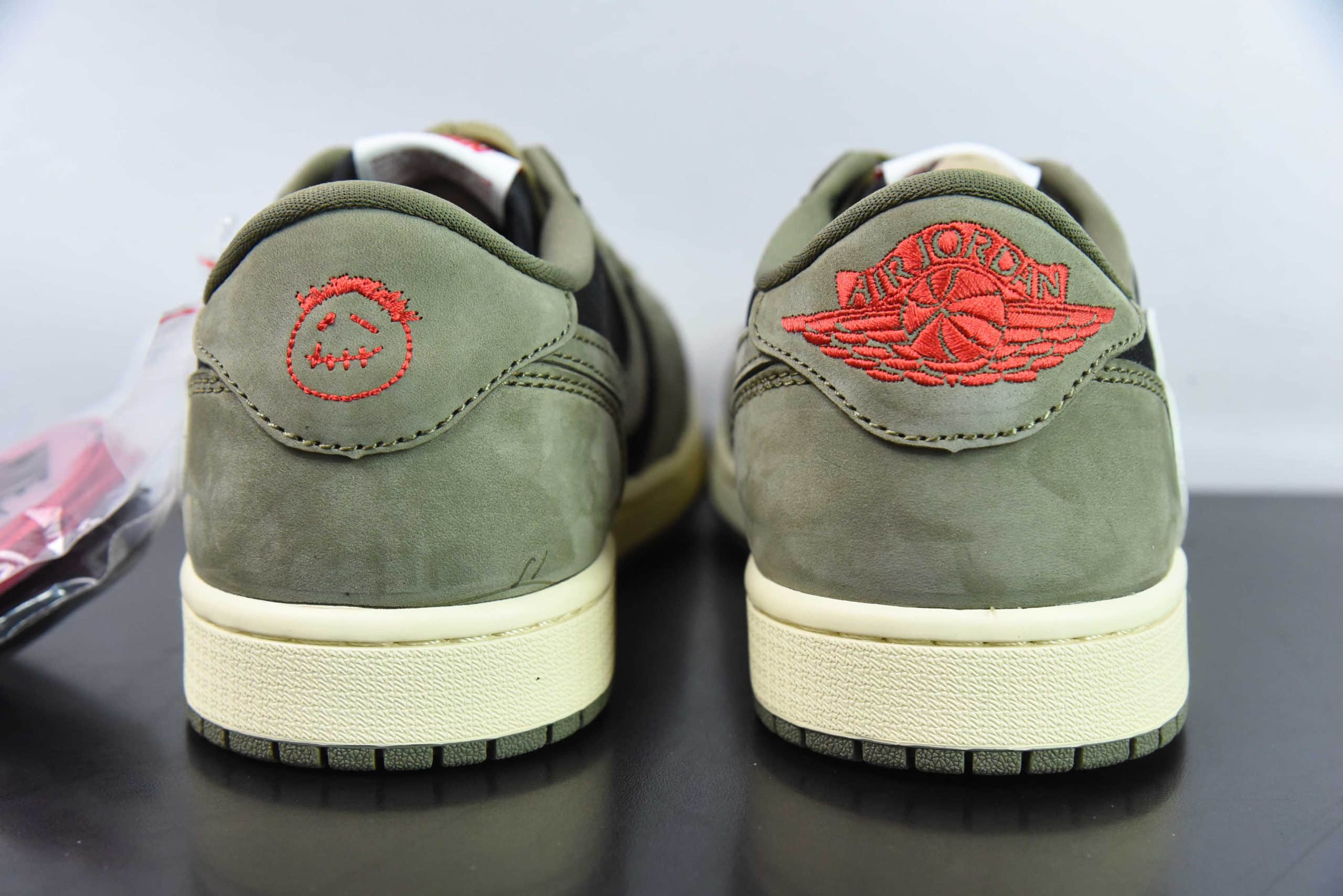 乔丹Travis Scott x Air Jordan AJ1 Low OG SP TS联名军绿倒钩7.0低帮文化篮球鞋纯原版本 货号：DM7866-002