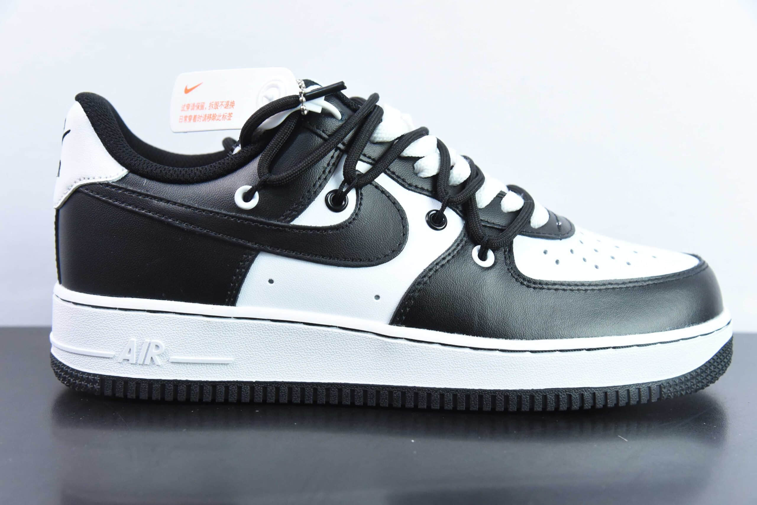 耐克Nike Air Force 1 Low黑白熊猫绑带空军一号低帮休闲板鞋纯原版本 货号：CV1724-108