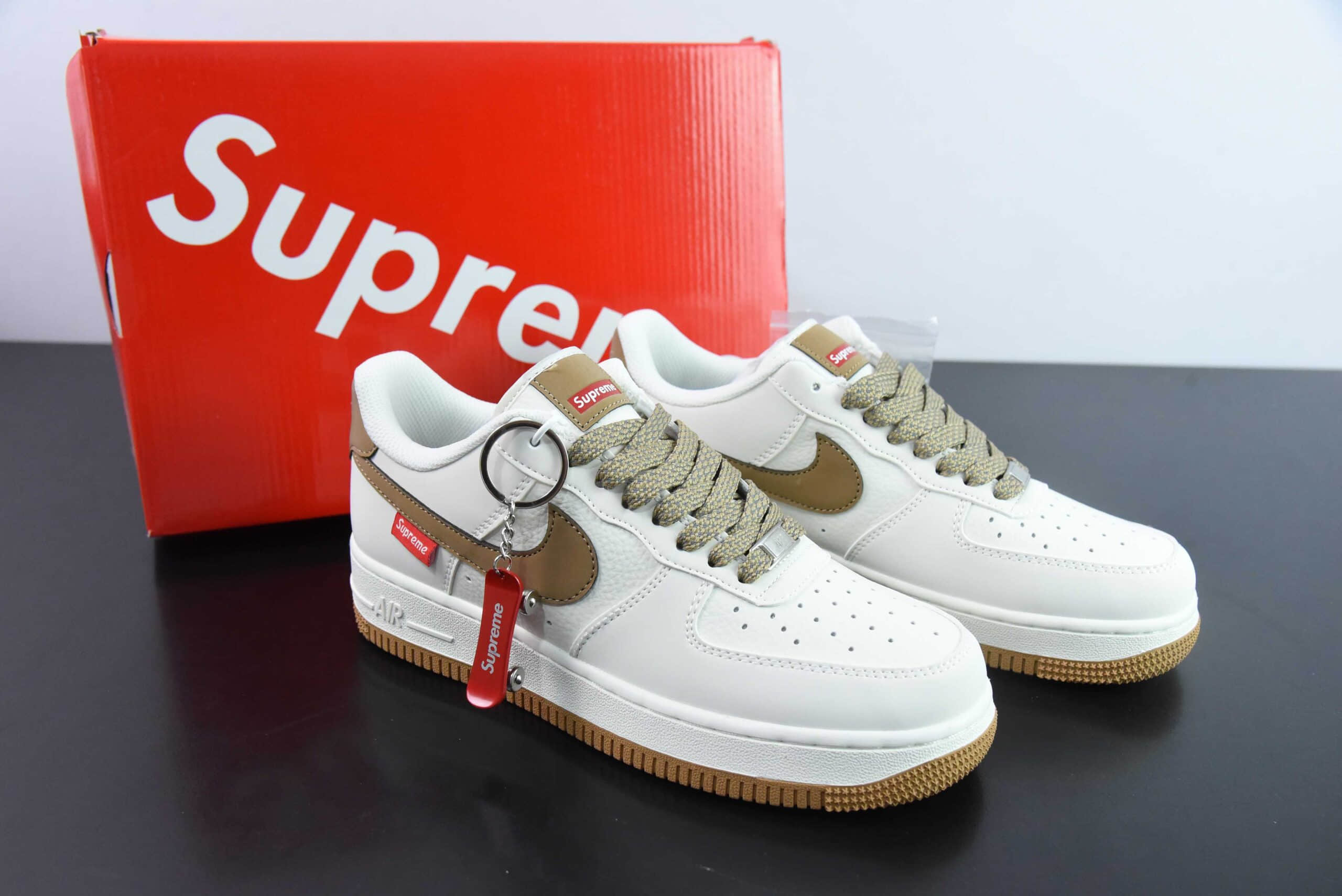 耐克NIke Air Force 1 '07 Low “Supreme联名咖啡棕” 空军一号低帮休闲板鞋纯原版本 货号：HD1968-019