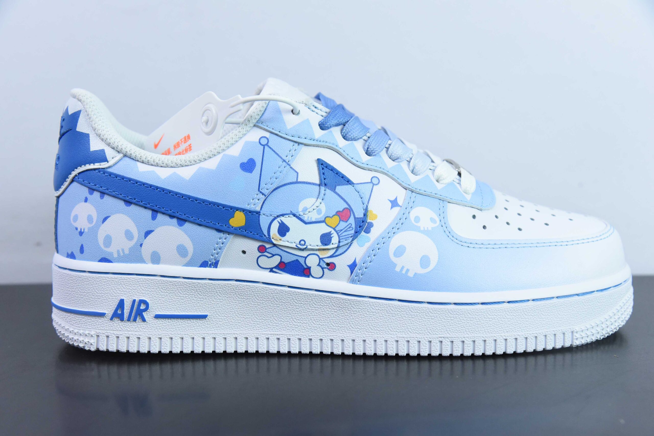 耐克Nike Doraemon x Nk Air Force 1'07 Low 小巫女联名款骷髅头渐变白蓝空军一号低帮休闲板鞋纯原版本 货号：CW2288-111