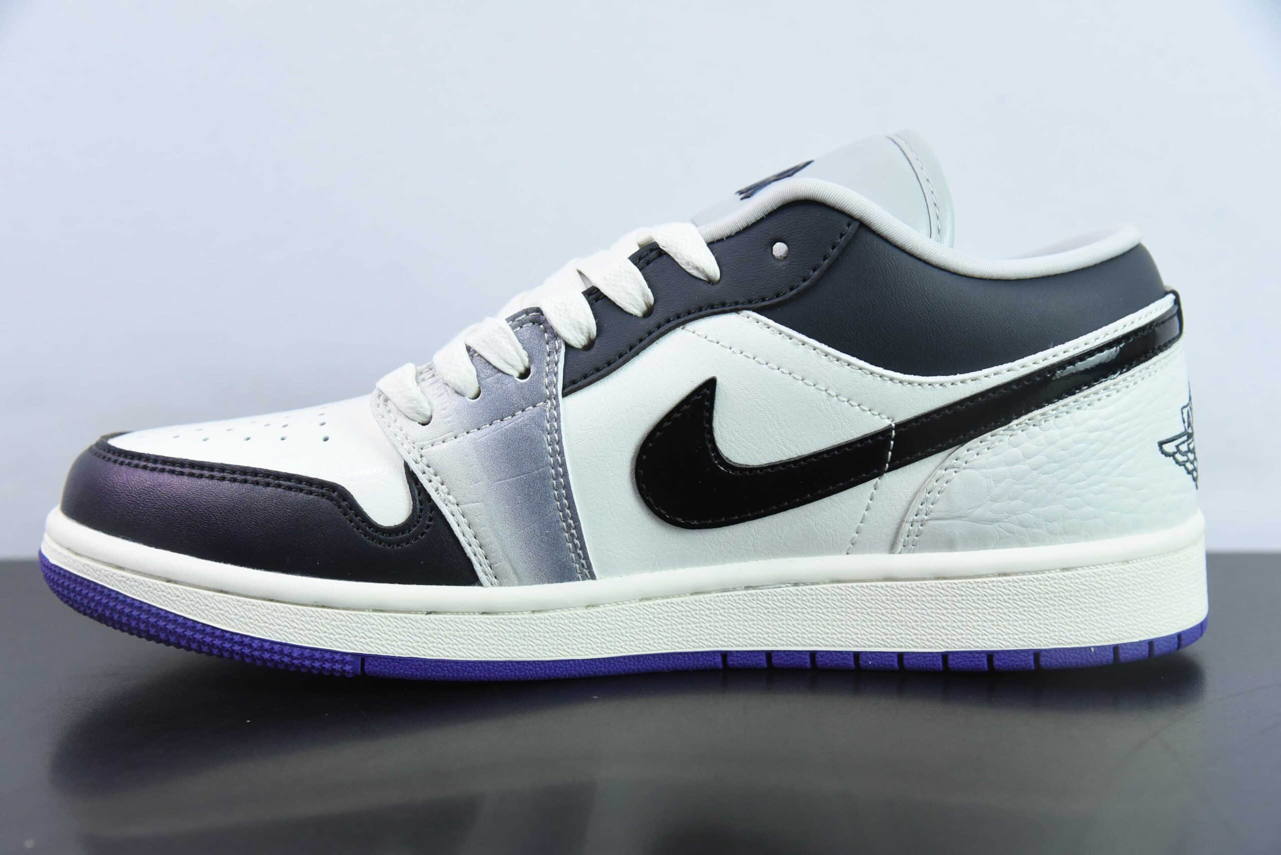 乔丹Air Jordan 1 Low Purple AJ1白黑紫低帮文化休闲板鞋纯原版本 货号：HF5759-101