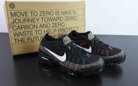 耐克Nike Air VaporMax 2023 Flyknit FKBlack Multi-Color2023款大气垫系列针织黑白彩虹低帮针织休闲运动全掌气垫慢跑鞋纯原版本 货号：DV1678-008