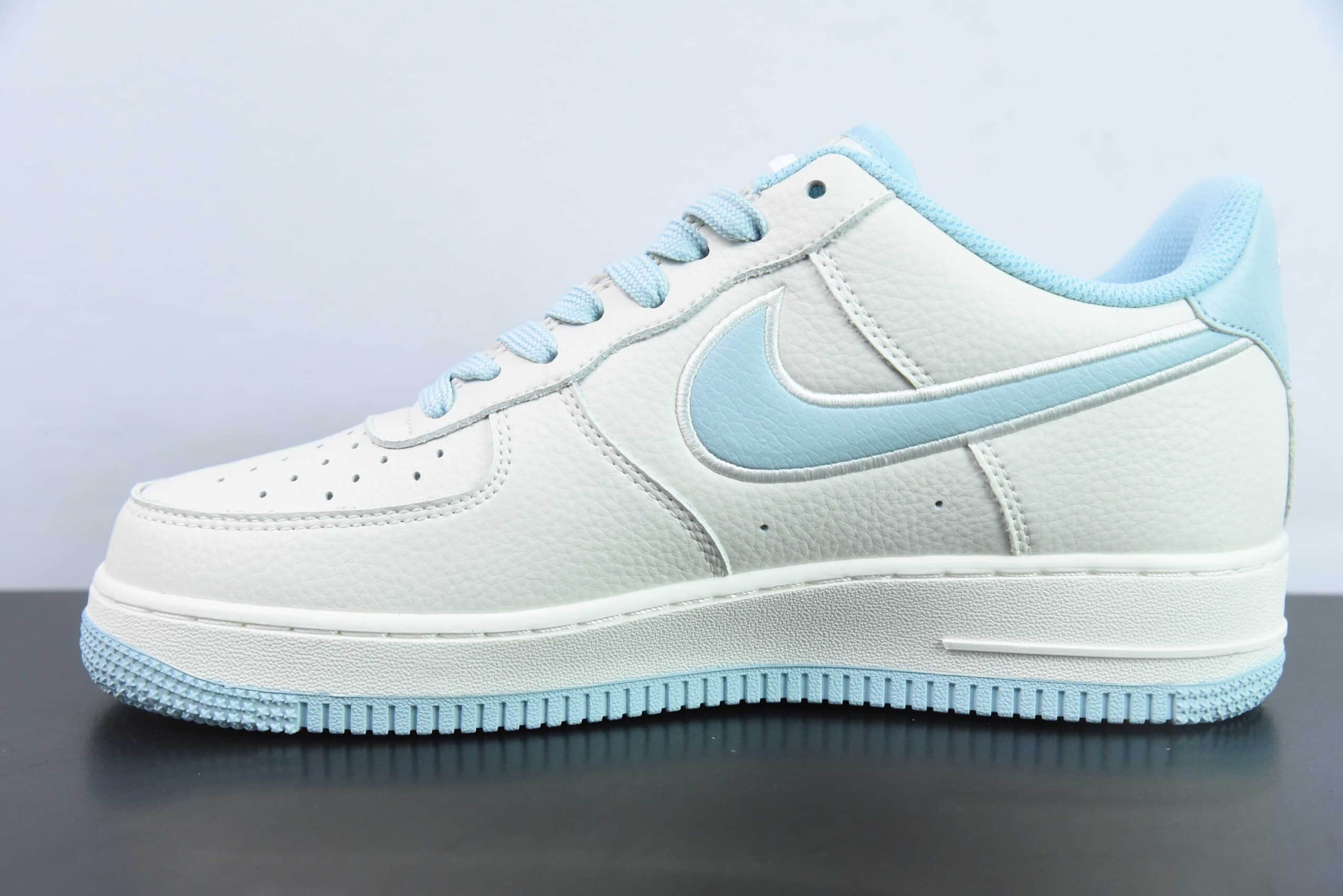 耐克Nike Air Force 1 07 LowNOCTA联名米白浅蓝电绣双钩空军一号经典低帮百搭休闲运动板鞋纯原版本 货号：N00224-026