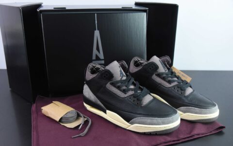 乔丹A Ma Maniere x Air Jordan 3 Retro Black AJ3联名款黑棕男子文化篮球鞋纯原版本 货号：FZ4811-001