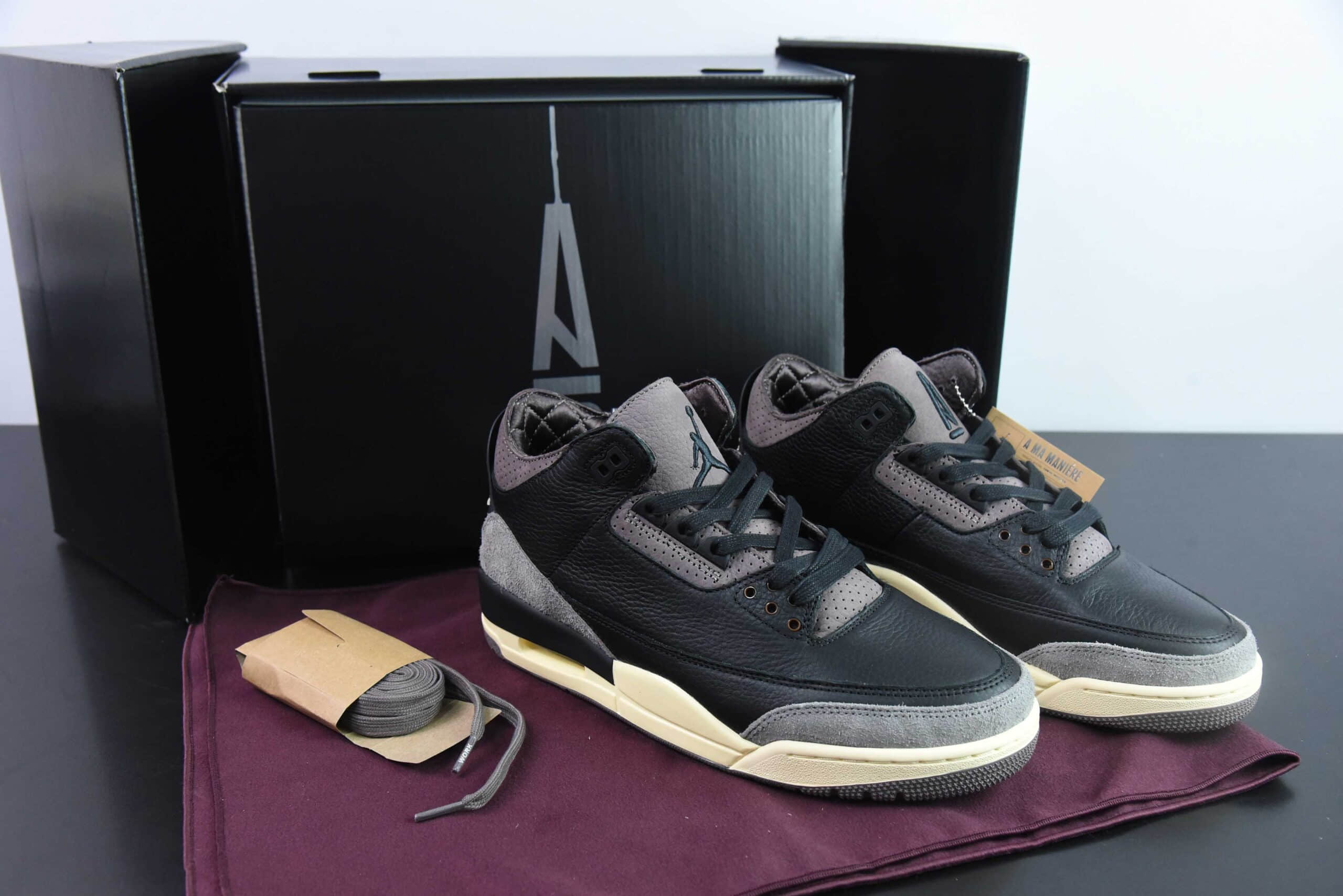 乔丹A Ma Maniere x Air Jordan 3 Retro Black AJ3联名款黑棕男子文化篮球鞋纯原版本 货号：FZ4811-001