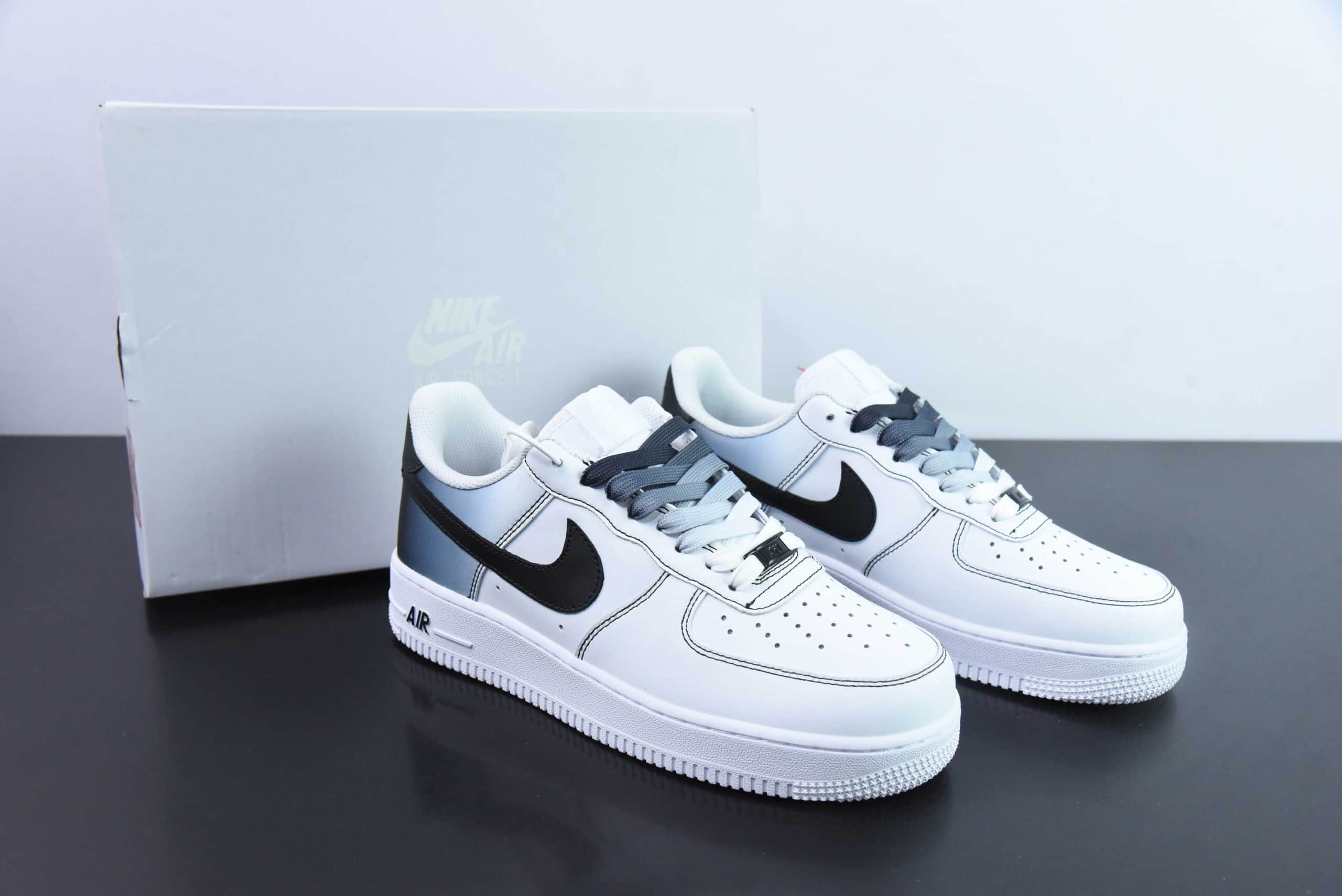 耐克Nike Air Force 1´07 Low 黑蓝渐变空军一号低帮百搭休闲运动板鞋纯原版本 货号：FV0366-101  