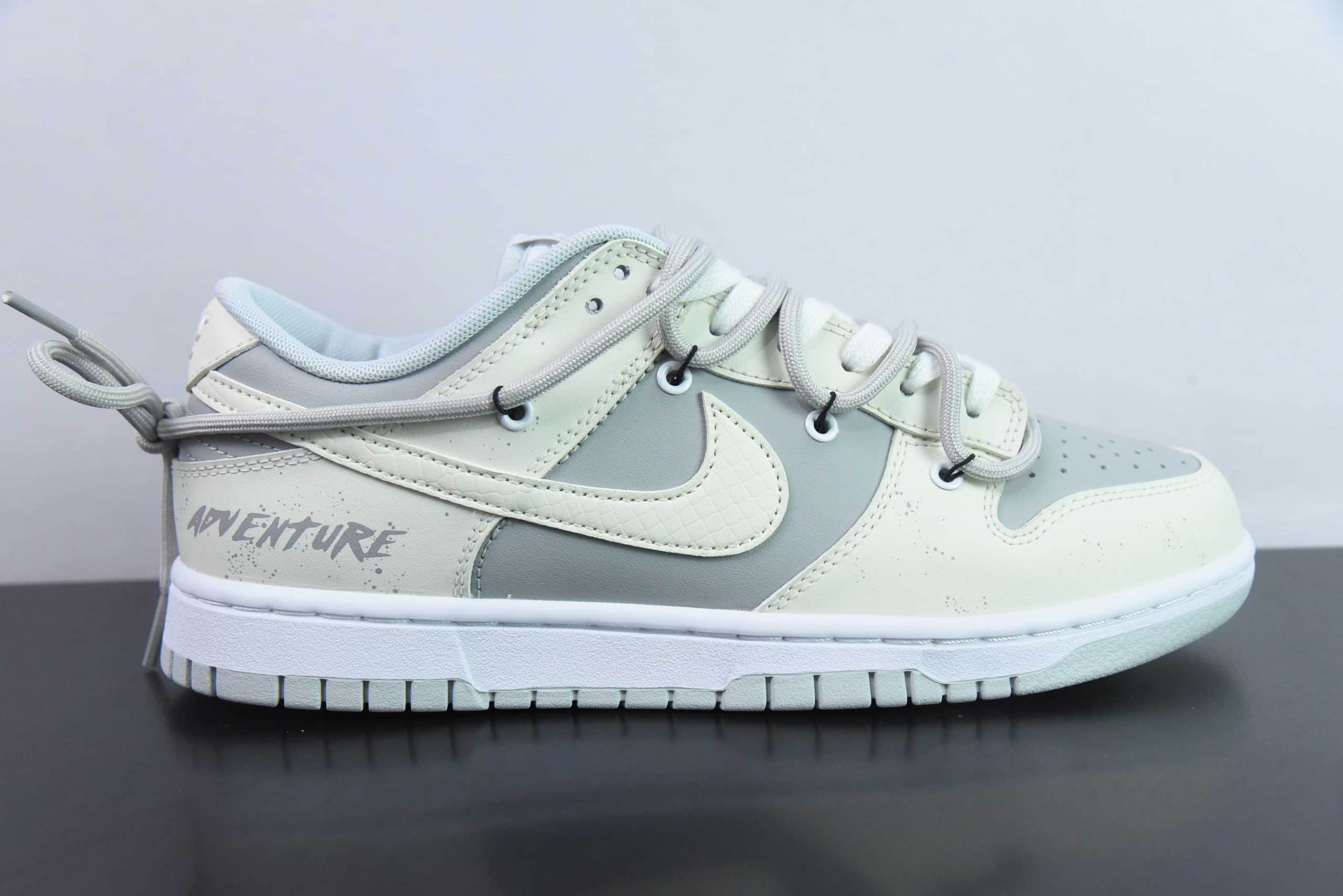 耐克Nike SB Dunk Low 白灰绑带解构SB低帮休闲板鞋纯原版本 货号：HF0730-160 