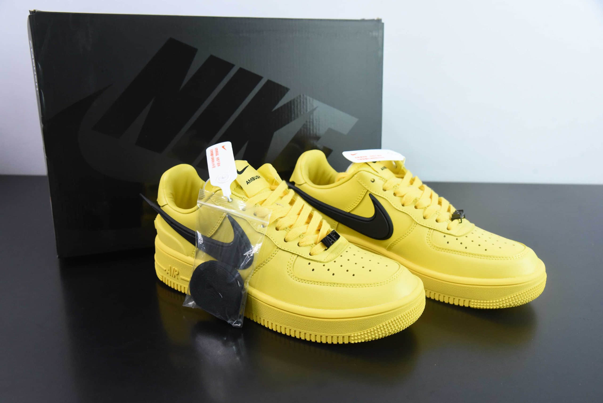 耐克Nike AMBUSH x NK Air Force 1 Low 联名款黑黄大勾空军一号宽底版系列低帮百搭休闲运动板鞋纯原版本 货号：DV3464-600