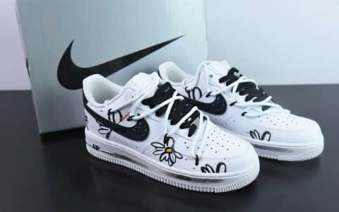 耐克Nike Air Force 1 Low’07 小皱菊喷绘空军一号绑带低帮休闲板鞋纯原版本 货号：ZH0316-025