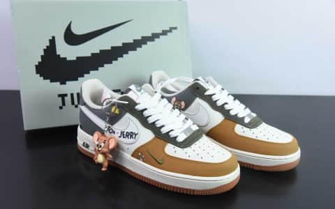 耐克Nike Air Force 1 Low 07 Tom and Jerry 猫和老鼠汤姆与杰瑞涂鸦拼色空军一号低帮休闲板鞋纯原版本 货号：DB3301-110