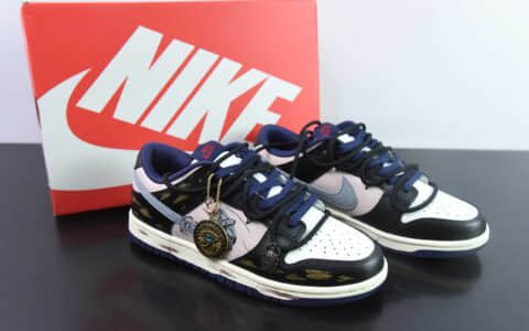 耐克Nike SB Dunk Low LotEye of Horus黑白紫荷鲁斯之眼涂鸦绑绳SB扣篮系列低帮休闲运动滑板板鞋纯原版本 货号：FV8106-181