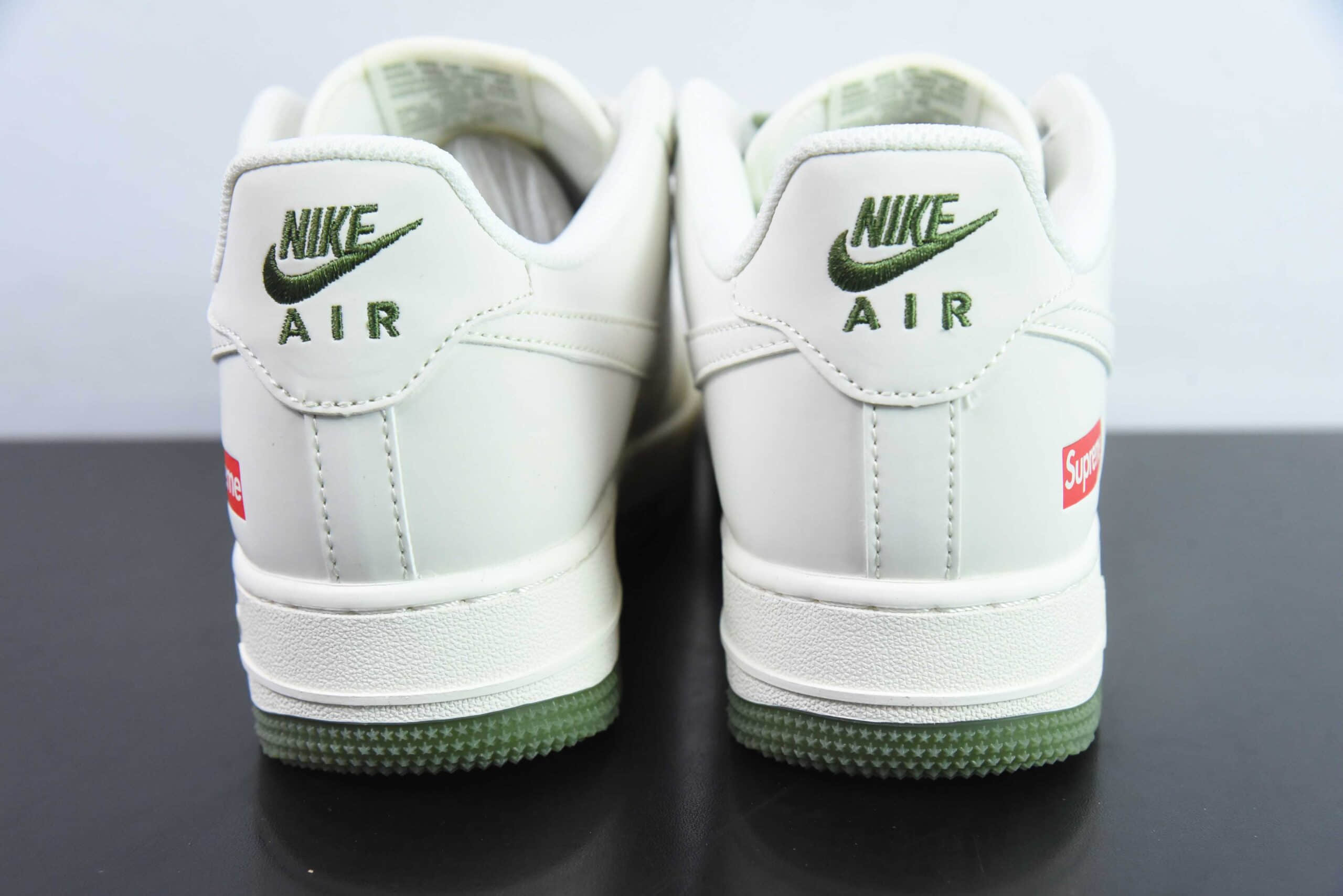 耐克Nike Supreme x Air Force 1 Low米白绿空军一号低帮休闲板鞋纯原版本 货号：BB7577-213