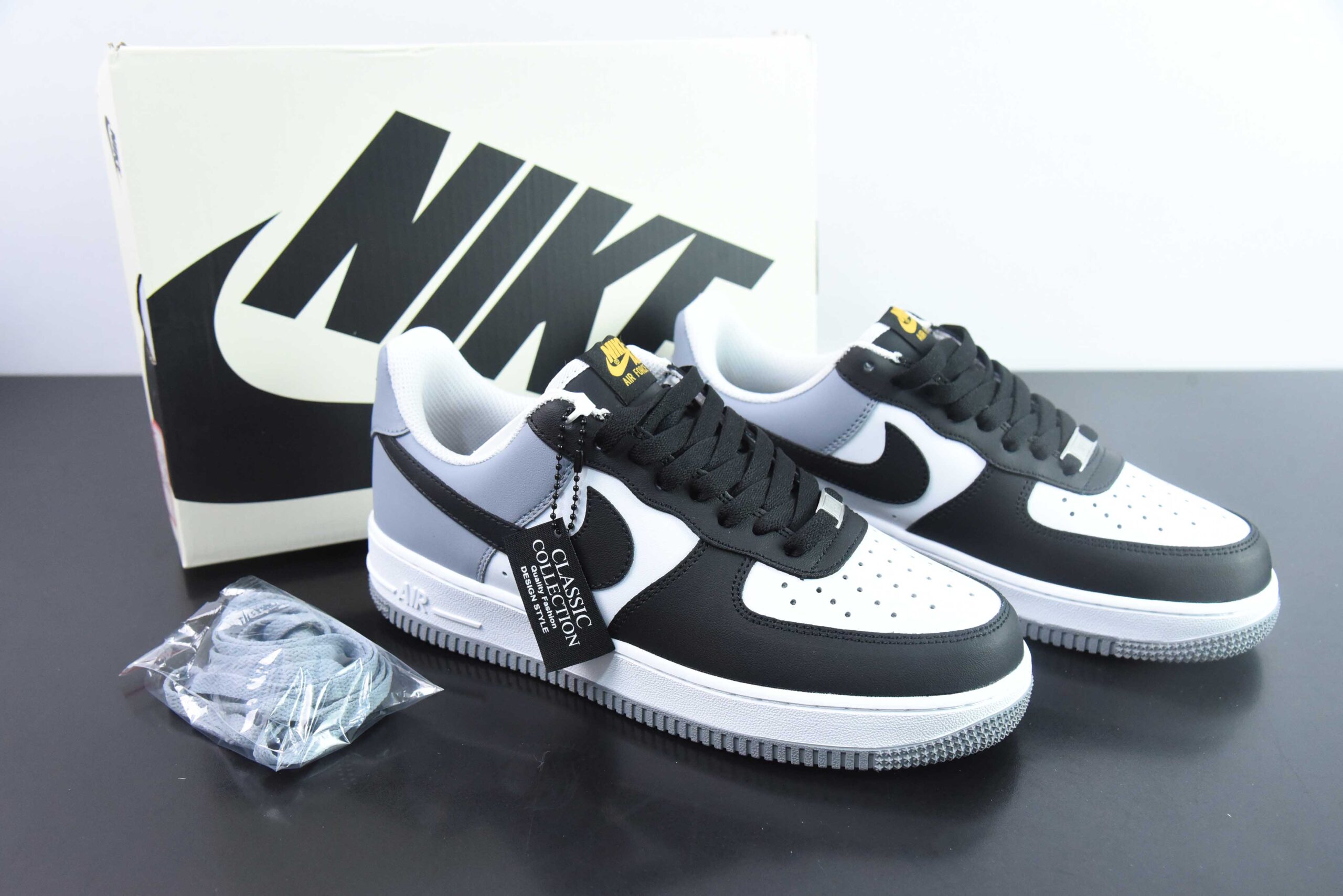 耐克Nike Air Force 1 AF1黑白灰空军一号低帮休闲板鞋纯原版本 货号：FB7162-081