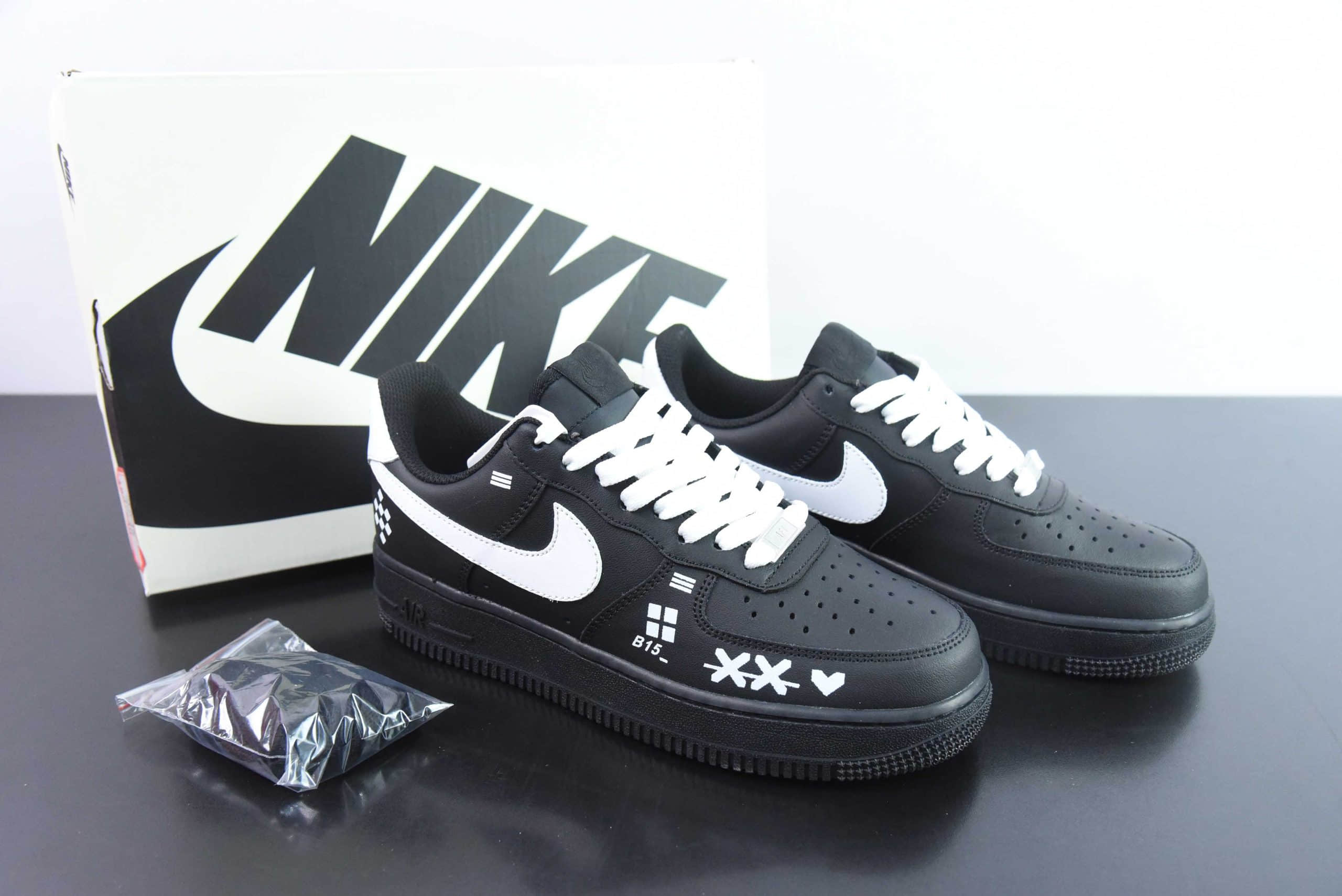 耐克Nike Air Force 1'07 Low 电玩主题黑白空军一号低帮休闲板鞋纯原版本 货号：CW2288-018