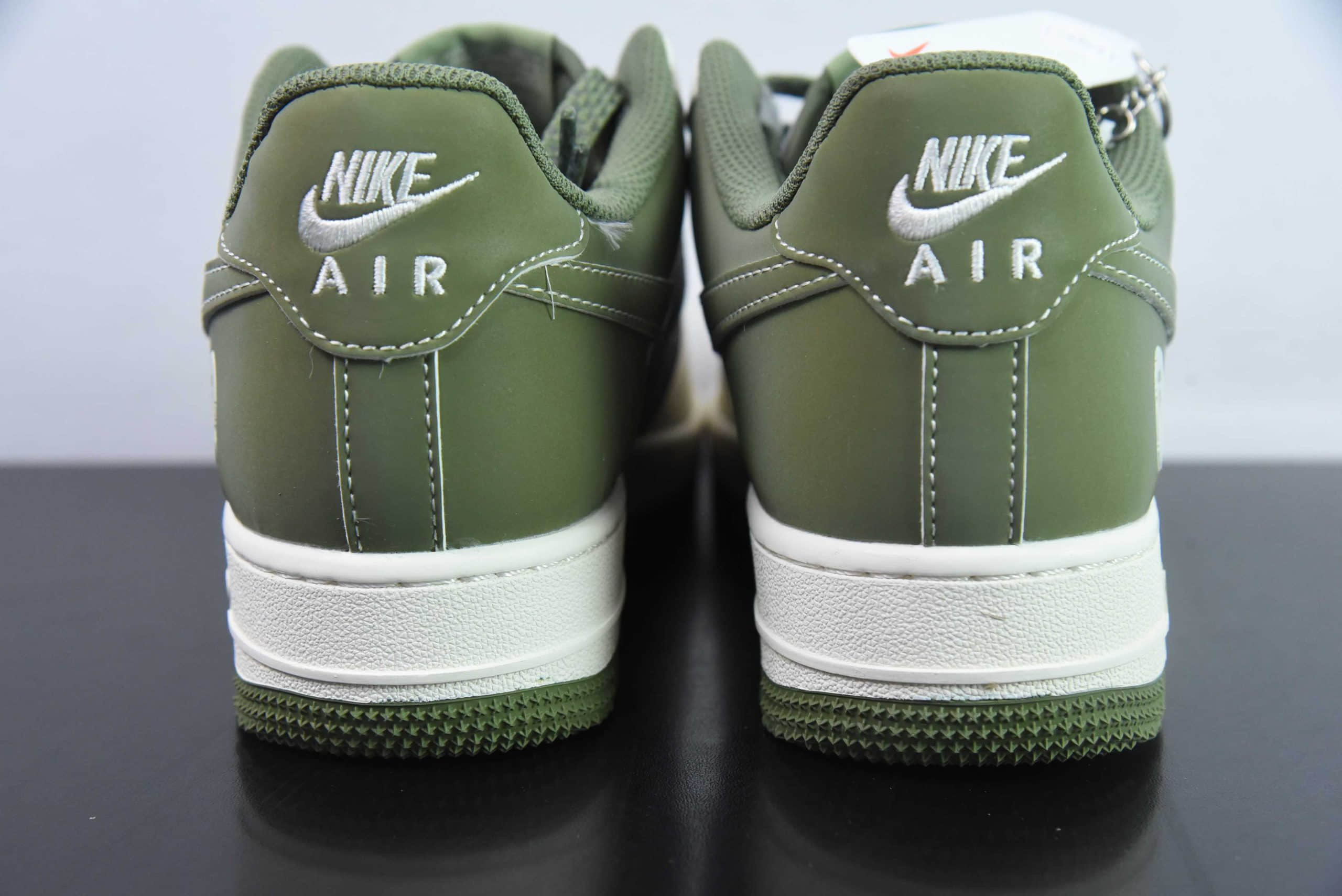 耐克Nike Air Force 1'07 Low Bape联名深绿米灰空军一号低帮休闲板鞋纯原版本 货号：BB6566-205