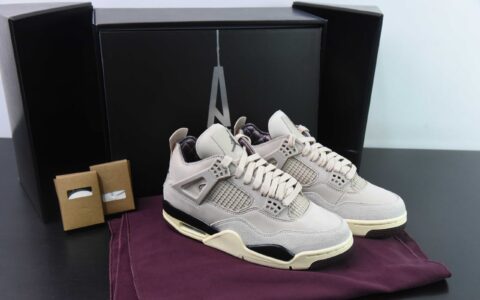 乔丹 A Ma Maniere x Air Jordan 4 “Fossil Stone” AJ4重磅联名奶茶棕文化篮球鞋纯原版本 货号：FZ4810-200