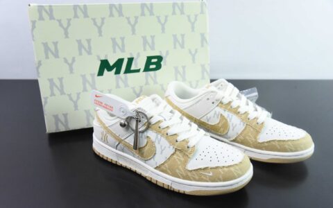 耐克Nike SB Dunk Low“MLB联名黄牛仔” 周年高端定制SB低帮休闲板鞋纯原版本 货号：DQ1098-346