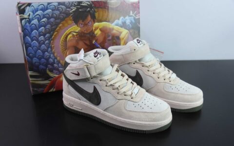 耐克Nike Air Force 1 Mid 07 路飞粉棕麂皮空军一号中帮休闲板鞋纯原版本 货号：CG9908-101