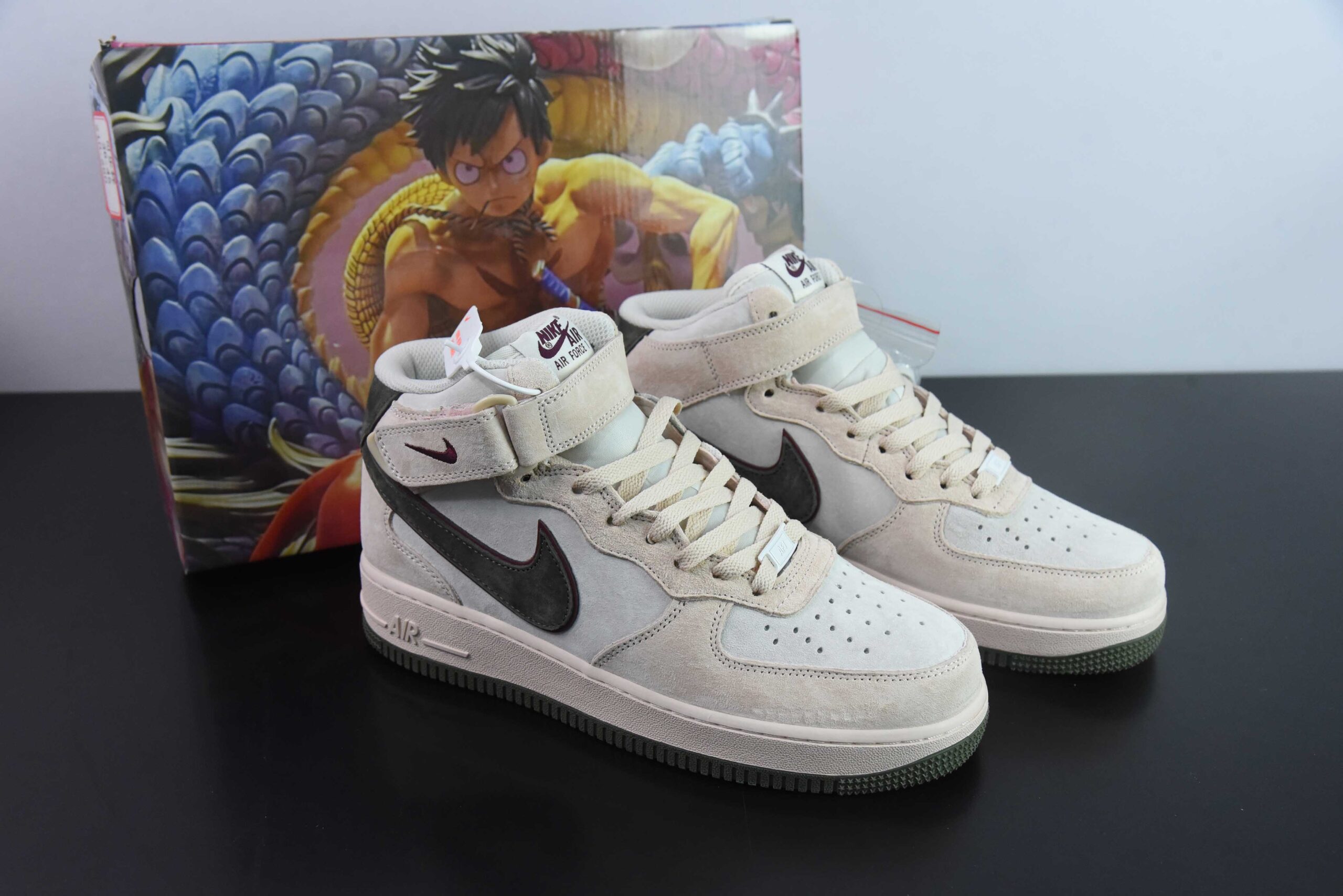 耐克Nike Air Force 1 Mid 07 路飞粉棕麂皮空军一号中帮休闲板鞋纯原版本 货号：CG9908-101