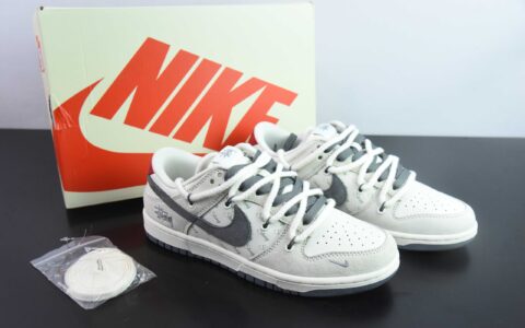 耐克Nike Dunk Low SB斯图西联名白灰红尾绑带定制版SB低帮休闲板鞋纯原版本 货号：SJ2068-280