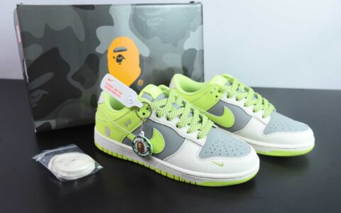 耐克Nike SB Dunk Low“ Bape联名——米灰绿” 周年高端定制SB低帮休闲板鞋纯原版本 货号：BB8969-005