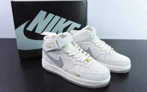 耐克Nike Air Force 1MID ’07灰麂皮小勾空军一号中帮休闲板鞋纯原版本 货号：KG3031-012