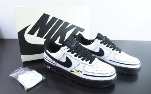 耐克Nike Air Force 1'07 Low 藤原浩联头文字D白黑空军一号低帮休闲板鞋纯原版本 货号： CW2288-019