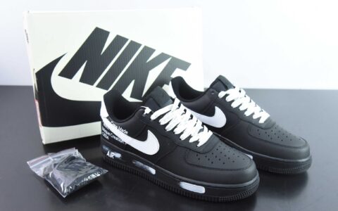 耐克Nike Air Force 1 AF1黑白涂鸦字母印花空军一号低帮休闲板鞋纯原版本 货号：CW2288-017