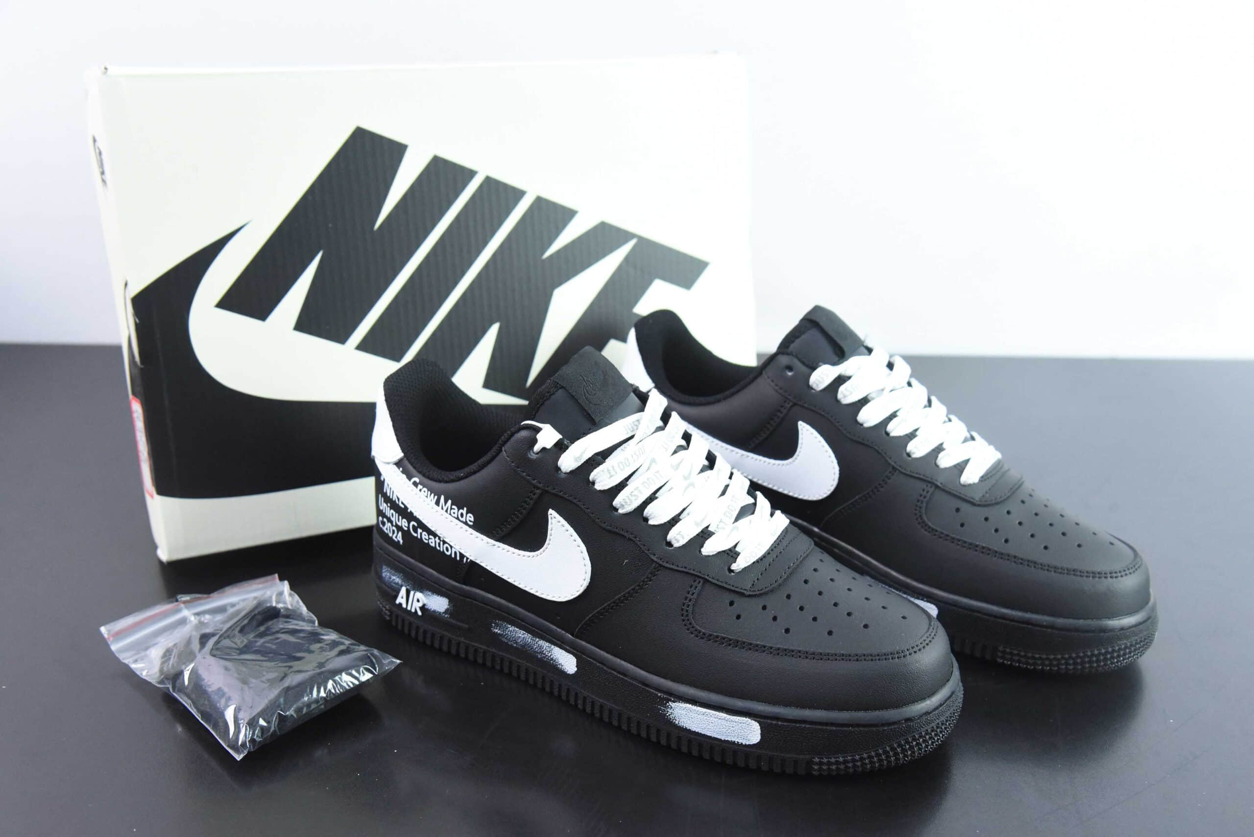 耐克Nike Air Force 1 AF1黑白涂鸦字母印花空军一号低帮休闲板鞋纯原版本 货号：CW2288-017 