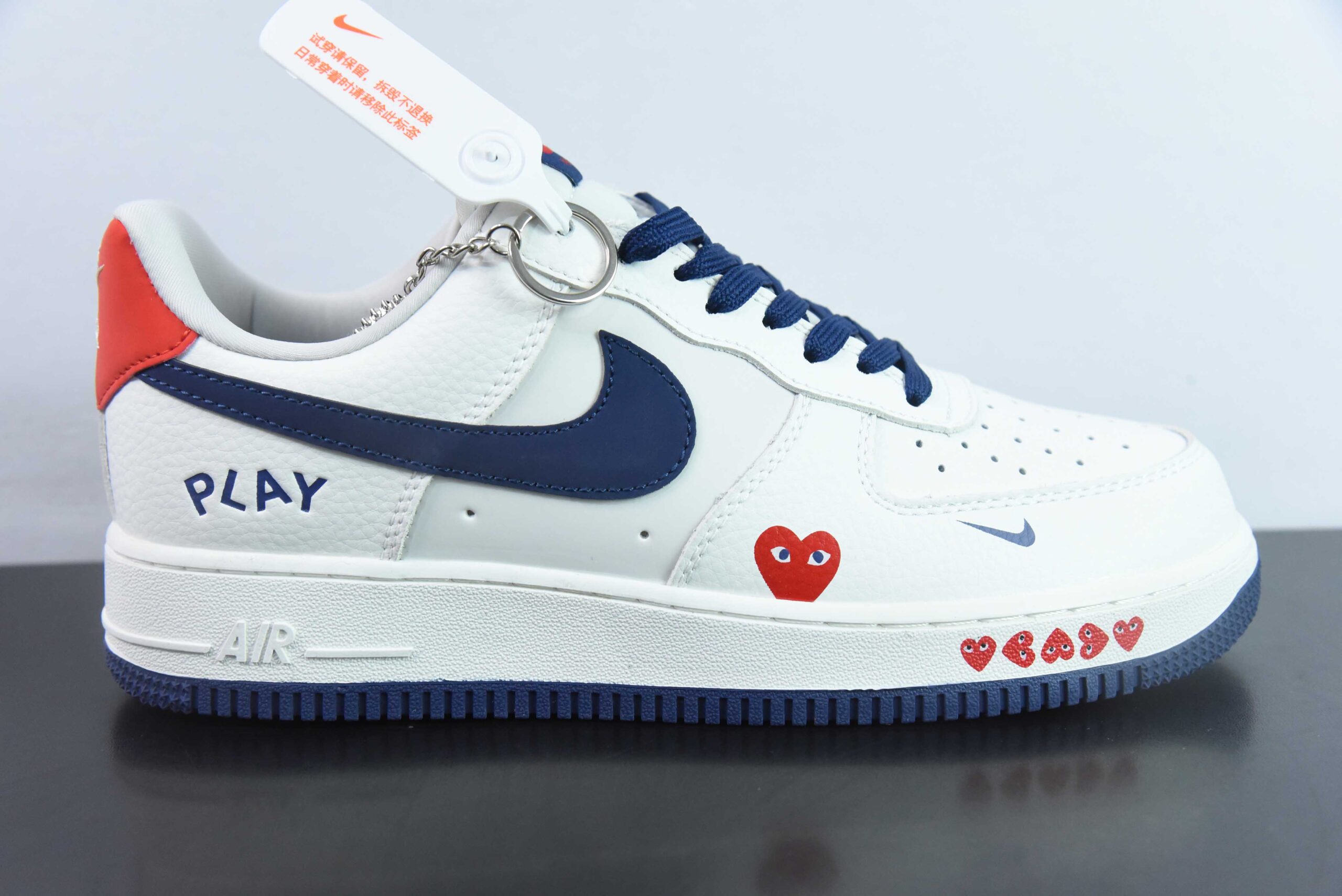 耐克Nike Air Force 1'07 Low 川久保玲联名米白深蓝空军一号低帮休闲板鞋纯原版本 货号：KK1988-001